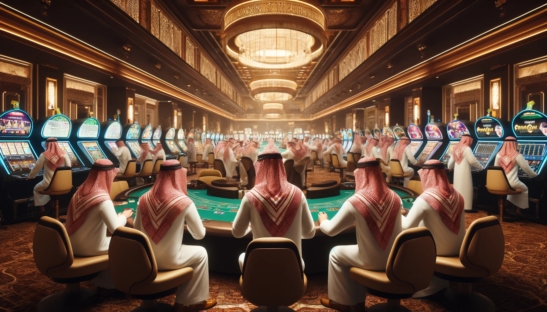 Arab men in the casino